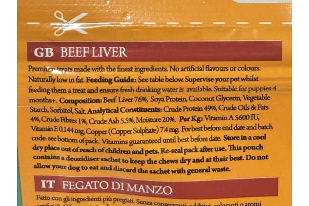 Pet Munchies Beef Liver Sticks Dog Treats – Natural Beef Liver Chews – 8 x 90g