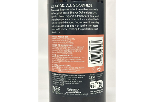 Baylis & Harding Goodness Men’s Natural Shower Gel – Sandalwood & Rich Vanilla – 3 x 500ml