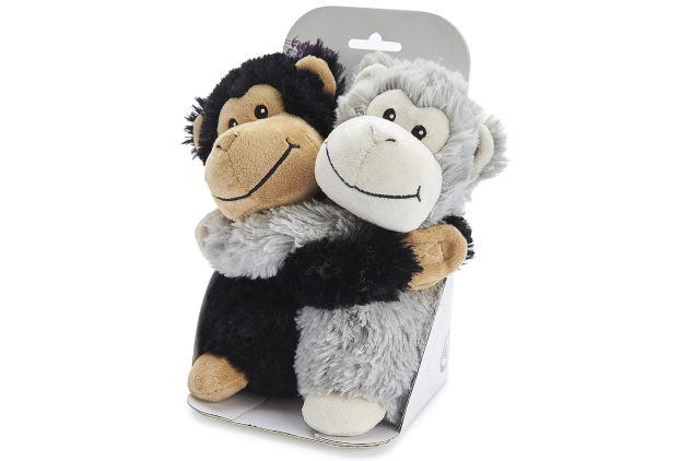 Microwavable Heated Plush Comfort Toy – Hugging Monkeys Design | Lavender Scented Soft Heat Plush (Approx. 9 Inch)
