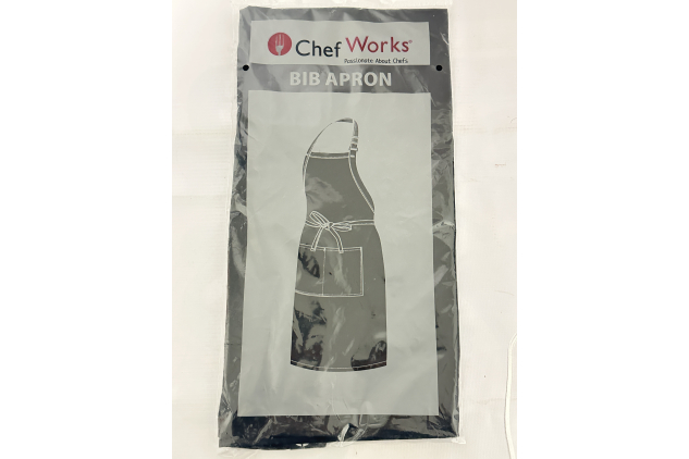 Chef Works Adjustable Bib Apron Black with Pockets | 1 Apron