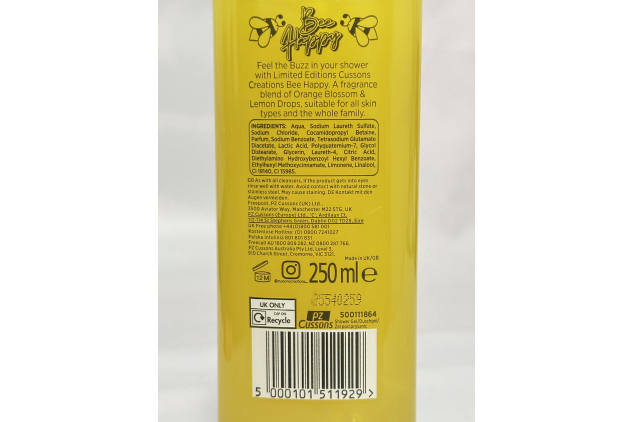 Cussons Creations Bee Happy Shower Gel Orange Blossom & Lemon Drops 250ml | Pack of 6
