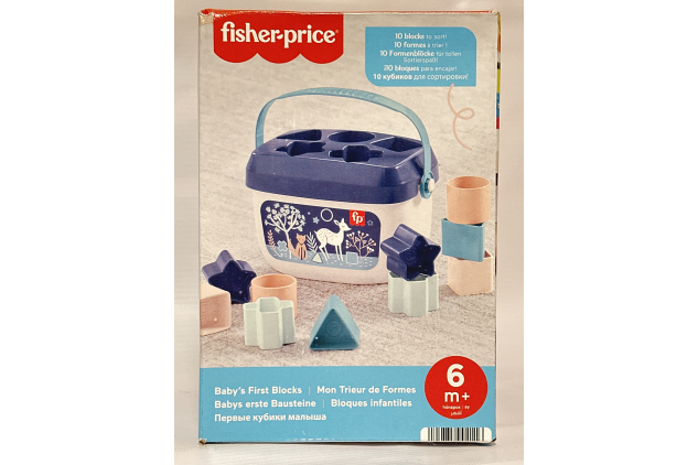 Fisher-Price Baby’s First Blocks Shape Sorter Bucket | 10 Shapes | 6+ Months