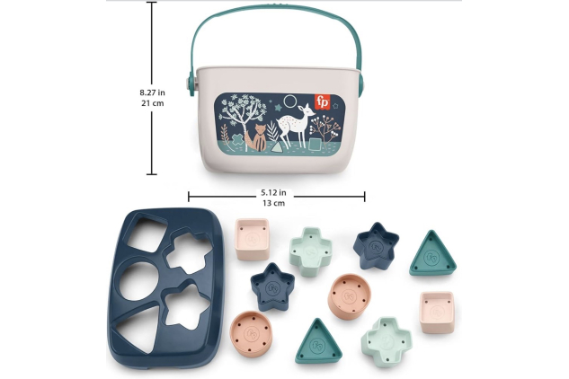 Fisher-Price Baby’s First Blocks Shape Sorter Bucket | 10 Shapes | 6+ Months