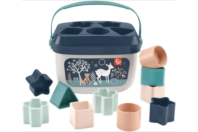 Fisher-Price Baby’s First Blocks Shape Sorter Bucket | 10 Shapes | 6+ Months