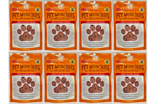 Pet Munchies Duck Training Treats | Grain Free Natural Dog Treats | 8 x 50g