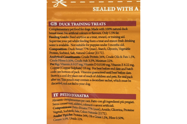 Pet Munchies Duck Training Treats | Grain Free Natural Dog Treats | 8 x 50g
