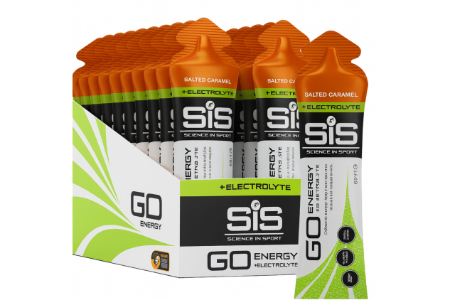 Science in Sport GO Energy + Electrolyte Gels – Salted Caramel – 30 x 60 ml | Endurance Fuel | Vegan