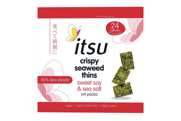 Itsu Crispy Seaweed Thins Sweet Soy & Sea Salt 4 x 5g Seaweed Snack