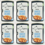 Mr Organic Organic Baked Beans – 6 x 400g BPA-Free Tins | DENTED TINS