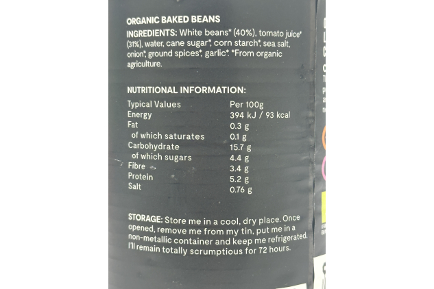 Mr Organic Organic Baked Beans – 6 x 400g BPA-Free Tins | DENTED TINS