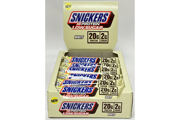 Snickers White HiProtein Low Sugar Bars | White Chocolate Protein Snack Bars | 12 x 57g