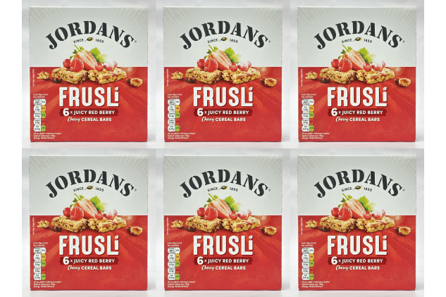 Jordans Frusli Juicy Red Berry Cereal Bars | Wholegrain Oat Snack Bars | 6 Packs (36 Bars Total)