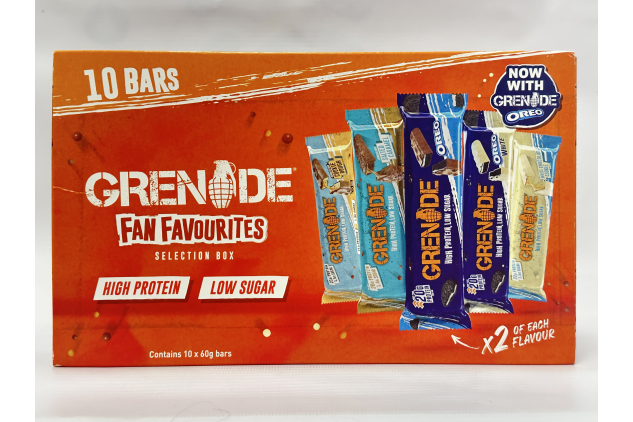 Grenade High Protein Low Sugar Bars Fan Favourites Selection Box – 10 x 60g