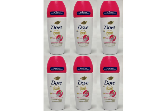 Dove Advanced Care Go Fresh Dragon Fruit & Coconut Cream Antiperspirant Roll-On Deodorant 50ml – Pack of 6