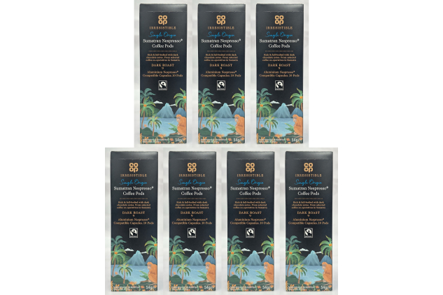 Single Origin Sumatran Coffee Pods – Nespresso Compatible Capsules – Dark Roast 9 – 70 Pods (7 x 10 Packs)