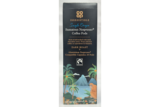 Single Origin Sumatran Coffee Pods – Nespresso Compatible Capsules – Dark Roast 9 – 70 Pods (7 x 10 Packs)