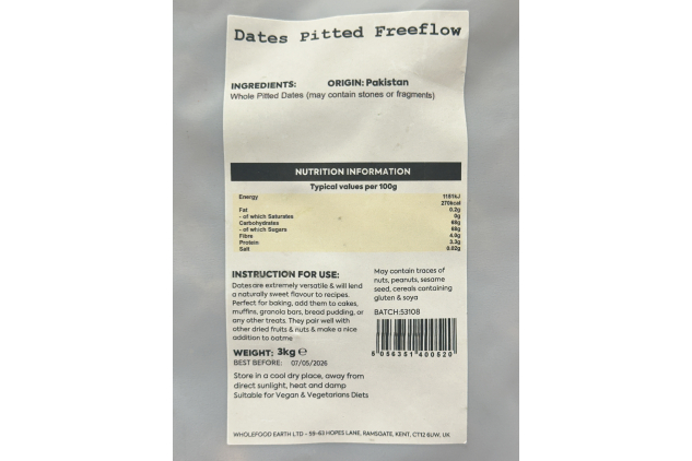 Dates Pitted Freeflow 3kg | High Fibre