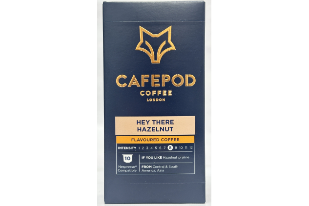 CafePod Hey There Hazelnut Flavoured Espresso Coffee Pods – Nespresso Compatible – Intensity 8 – 60 Capsules