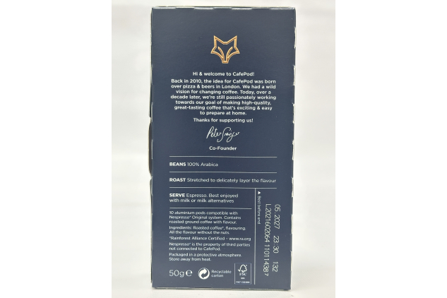 CafePod Hey There Hazelnut Flavoured Espresso Coffee Pods – Nespresso Compatible – Intensity 8 – 60 Capsules