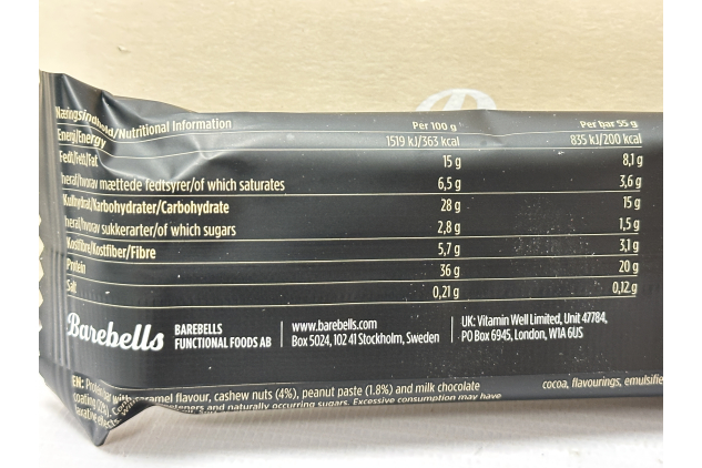 Barebells Caramel Cashew Protein Bars – High Protein Snack Bars – 12 x 55g Multipack