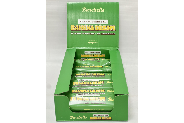Barebells Banana Dream Soft Protein Bars – Chocolate Coated High Protein Snack Bars | 12 x 55g