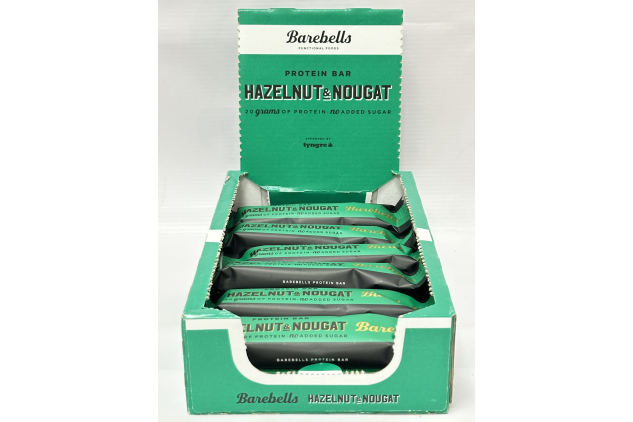 Barebells Hazelnut & Nougat Protein Bars – Chocolate Coated High Protein Snack Bars | 12 x 55g