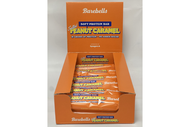 Barebells Salted Peanut Caramel Soft Protein Bars – Chocolate Coated High Protein Snack Bars | 12 x 55g