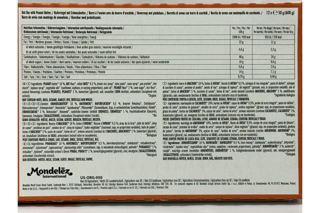 CLIF Nut Butter Bar Peanut Butter Organic Oat Snack Bars | 12 x 50g