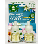 Air Wick Plug-In Scented Oil Refills Spring Breeze & Island Vanilla | Essential Oils | 10 Refills (5 x Twin Pack)