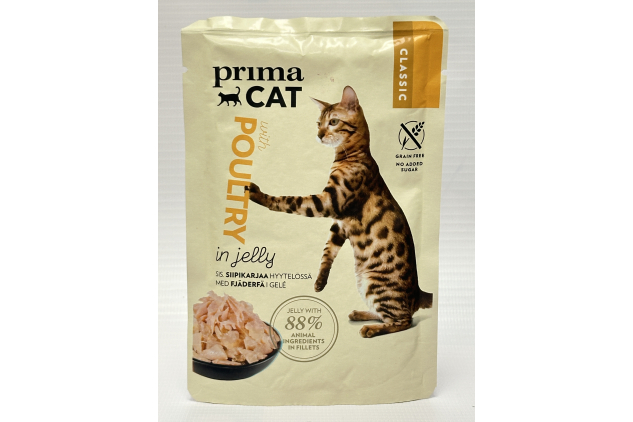 PrimaCat Classic Wet Cat Food Pouches Poultry in Jelly | Grain Free | 28 x 85g