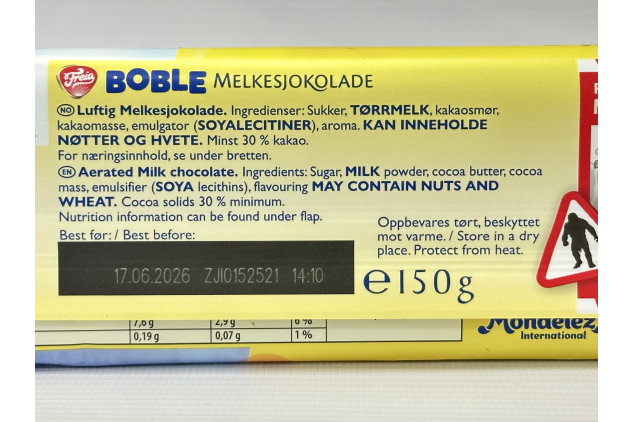 Freia Boble Aerated Milk Chocolate Bars | 9 x 150g | No Palm Oil