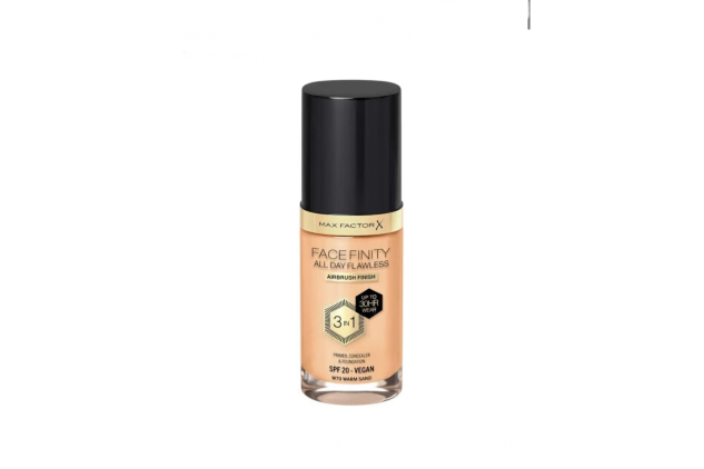 Max Factor Facefinity 3-in-1 All Day Flawless Liquid Foundation SPF 20 Shade W70 Warm Sand 30ml