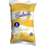 Seabrook Cheese & Onion Crinkle Cut Potato Crisps 6 x 25g | Gluten Free Vegetarian Multipack
