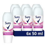 Sure Women Bright Bouquet Roll On Deodorant Antiperspirant 48 Hour Protection 6 X 50ml