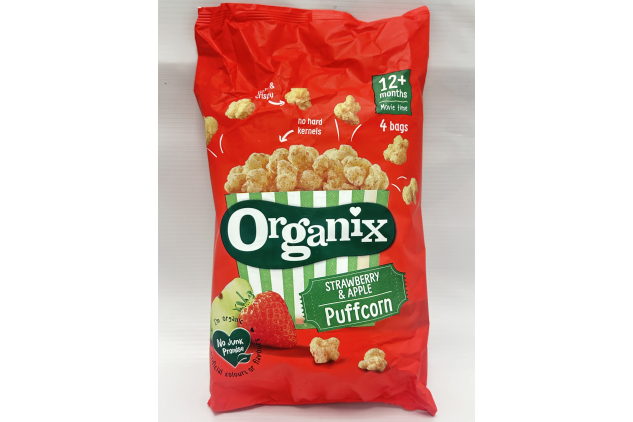 Organix Strawberry & Apple Puffcorn 4 x 10g