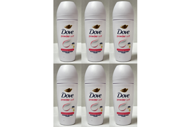 Dove Powder Soft Roll On Antiperspirant Deodorant 6 x 50ml