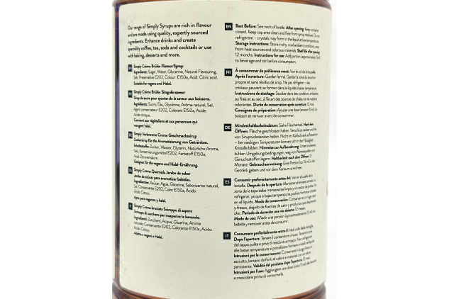 Simply Crème Brûlée Flavour Syrup | Coffee & Cocktail Syrup | 1 Litre