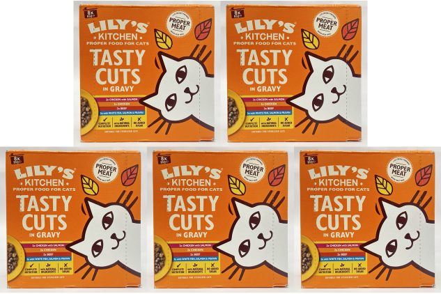 Lily’s Kitchen Tasty Cuts in Gravy Wet Cat Food Mixed Multipack | Natural Complete Adult Cat Food | 40 × 85g
