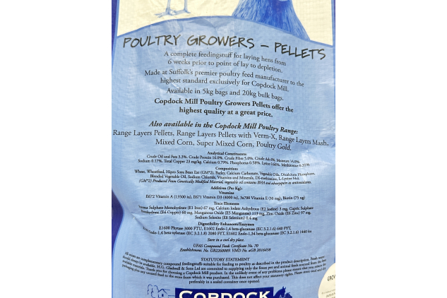 Poultry Grower Pellets Chicken Feed 5kg