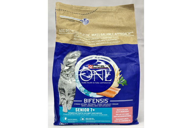 Purina ONE Bifensis Senior 7+ Dry Cat Food with Salmon | Complete Senior Cat Food | 5 × 2.8kg (14kg Total)