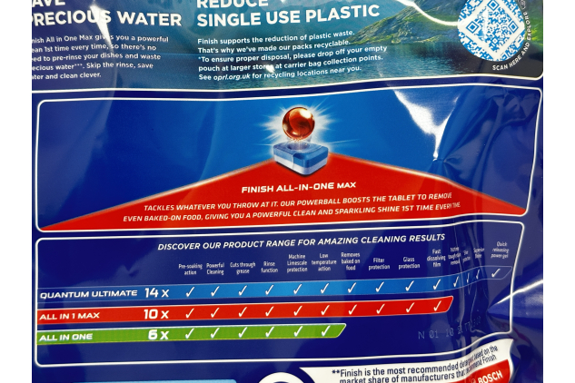 Finish Powerball All in 1 Max Dishwasher Tablets – Original | 150 Tablets (5 x 30 Tabs)