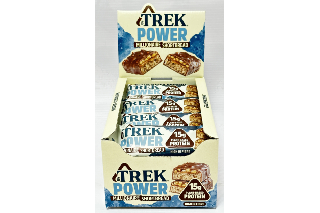 TREK Power Millionaire Shortbread Plant-Based Protein Bars | 55g x 16 Bars