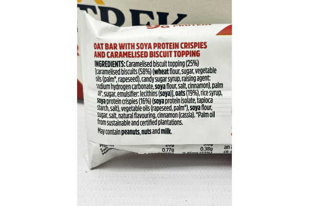 TREK Protein Flapjack Biscoff Oat Bars | Plant-Based Snack Bars 16 x 50g