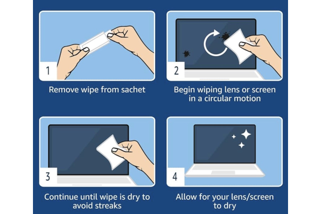 Lens Cleaning Wipes Individually Wrapped Smear-Free Optical Wipes | 200 Wipes x 2 Packs (400 Total)