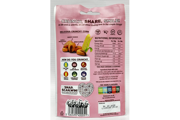 Love Corn Smoked BBQ Crunchy Corn Snacks 24 x 45g