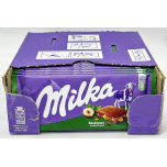 Milka Hazelnut Milk Chocolate Bars 24 x 90g (Total 2.16kg Bulk Pack)