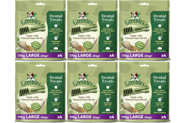 Greenies The Smart Dental Treat 24 Chews, Daily Original Large Dog Treats, Pack of 6 (4 x 170 g)