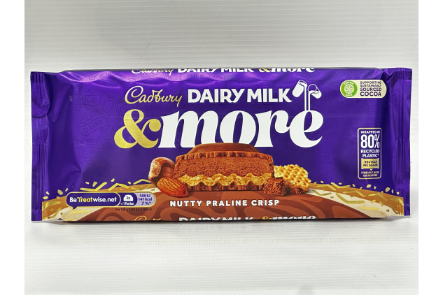 Cadbury Dairy Milk & More Nutty Praline Crisp Chocolate Bars 15 x 180g