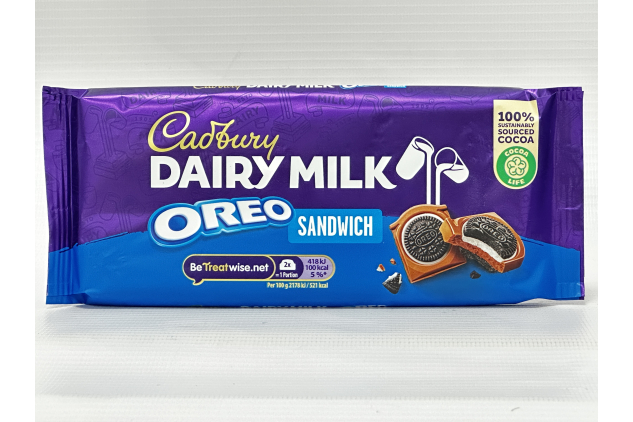 Cadbury Dairy Milk OREO Sandwich Chocolate Bars 96g