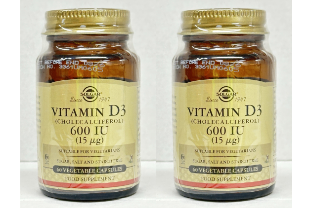 Solgar Vitamin D3 600 IU 15µg Vegetable Capsules 2 x 60 Pack